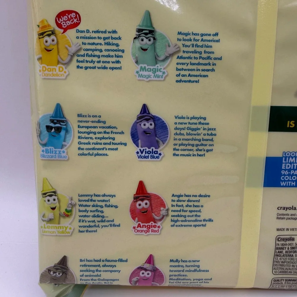Crayola Limited Edition Shaped Crayons 8 Retired Colors Dandelion Magic Mint NEW